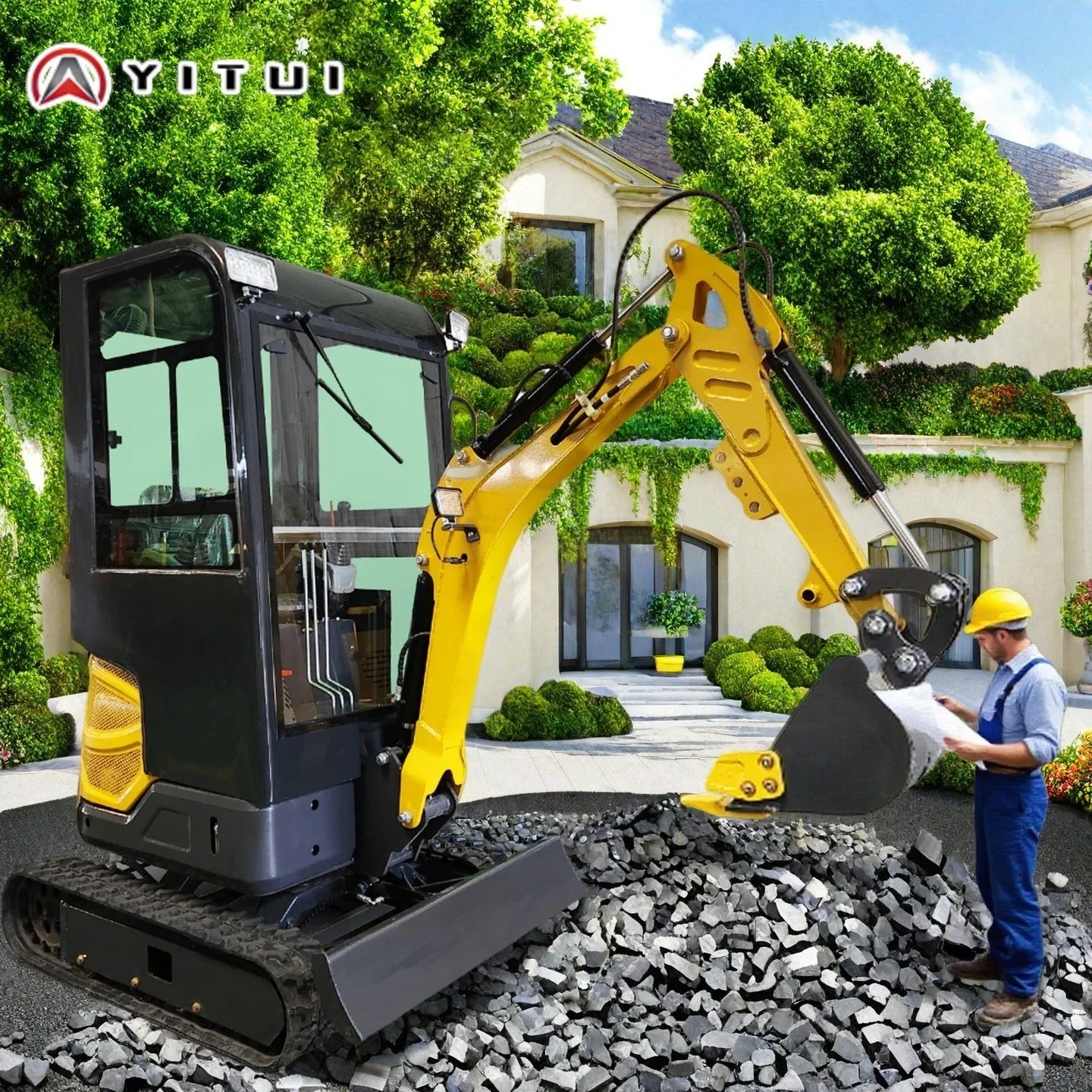 Escavatore Ce Euro 5 Mini motore Kubota personalizzato Scavatore compatto Escavatore idraulico Trattore agricolo Prezzo economico da 1,2 tonnellate