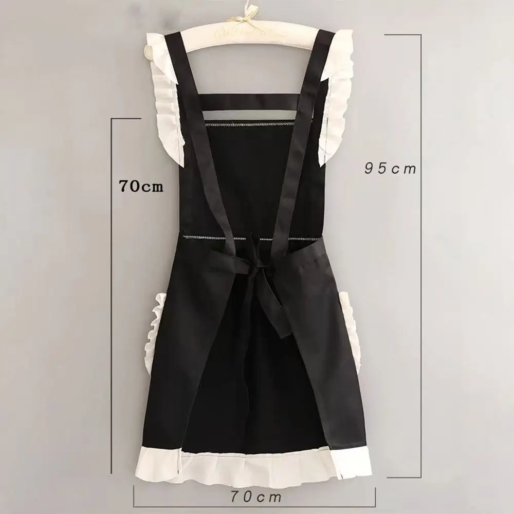 Women Japanese Apron Cross Back Apron Cute Maid Dress Apron With Waistband Housework Baking Florist Dress Kitchen Cooking Aprons