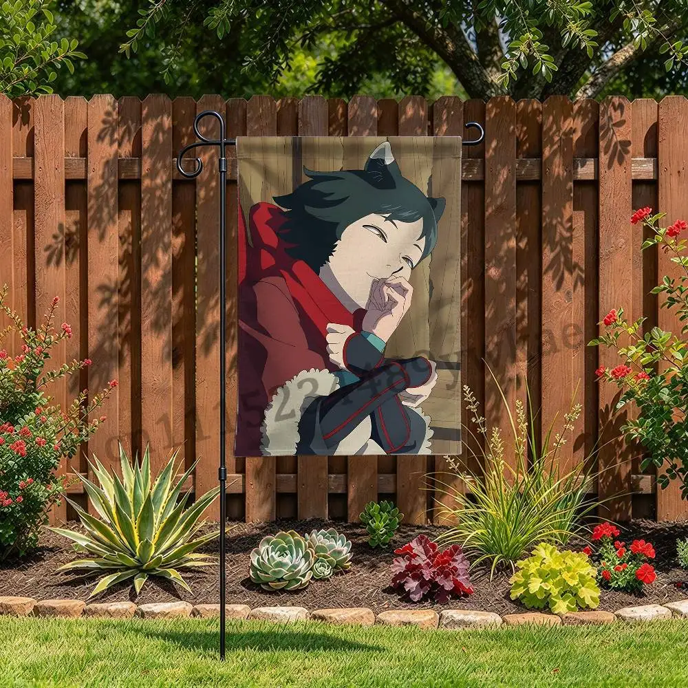 Printing Flax Garden Flag Holiday Yard Banner Four Seasons Decor Garden Flag 12 X18inch I-Izutsumi D-Delicious in D-Dungeon