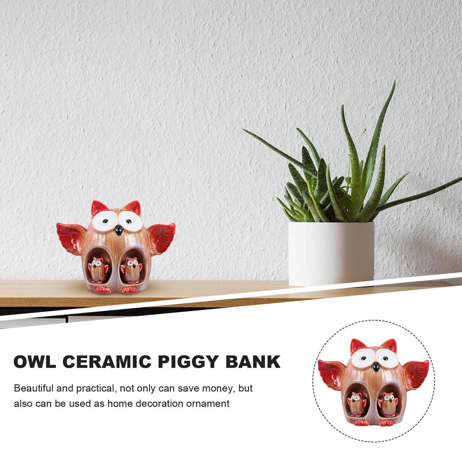 

Pig Bank Ornament Ceramic Piggy Indoor Saving Pot Christmas Decorations