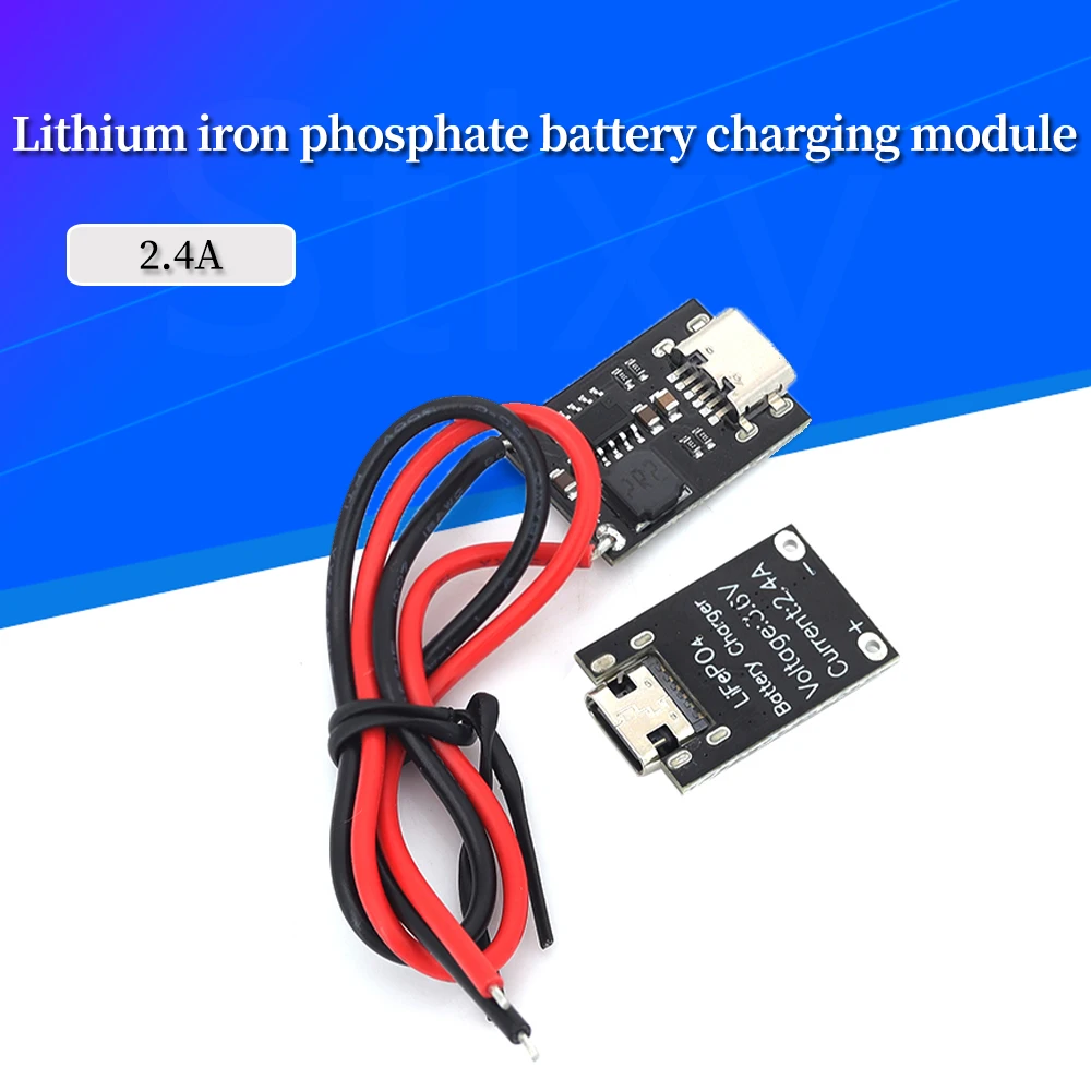 Stlxy 1/5/10Pcs SK3624 Fast Charging Module 2.4A High Current Type‑C Input 1S 3.2V LiFePO4 Battery Charger Cutoff 3.6V PCB
