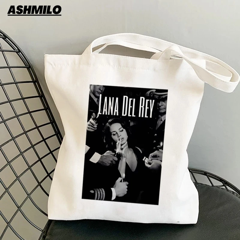 Shoulder Bag Lana Del Rey Printed Fans Bags Women Shopper Shopping Bags Girls Cartoon Canvas Fans Handbag High Capacity Tote Bag