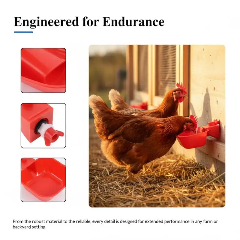 Abreuvoirs automatiques carrés épaissis et agrandis pour volailles, chats, chiens, poulets, canards, mangeoire à poulet filetée