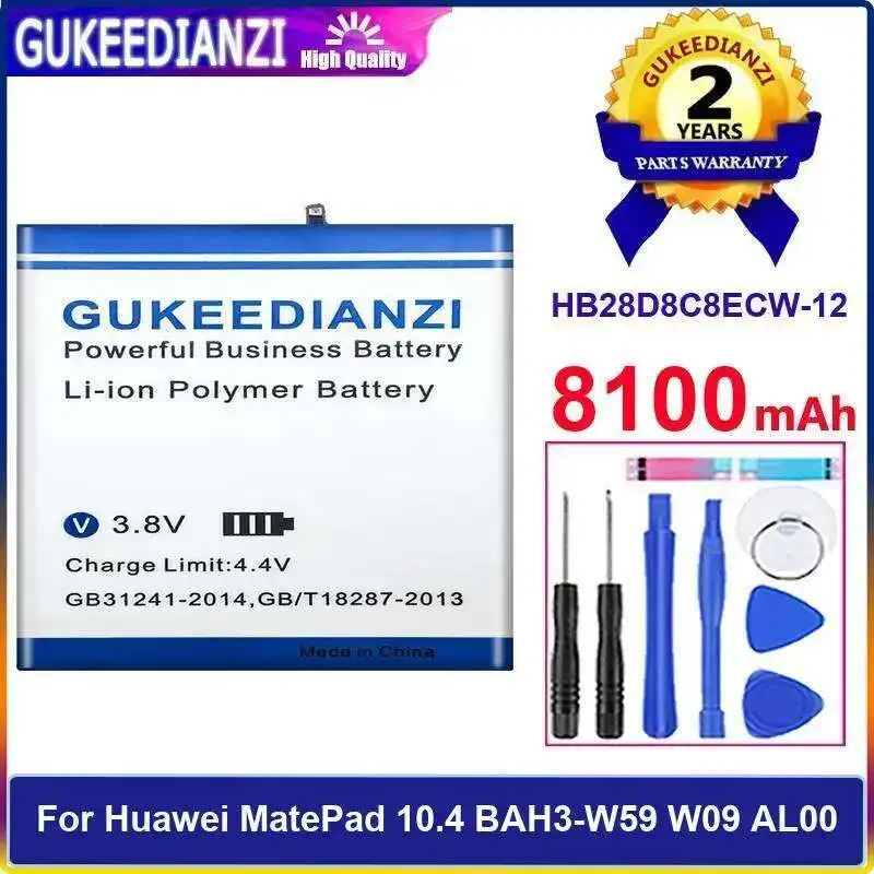 

8100Mah Environmentally Friendly Reliable Power Supply For Huawei Matepad 10.4 BAH3-W59 W09 AL00 Tablet Battery HB28D8C8ECW-12