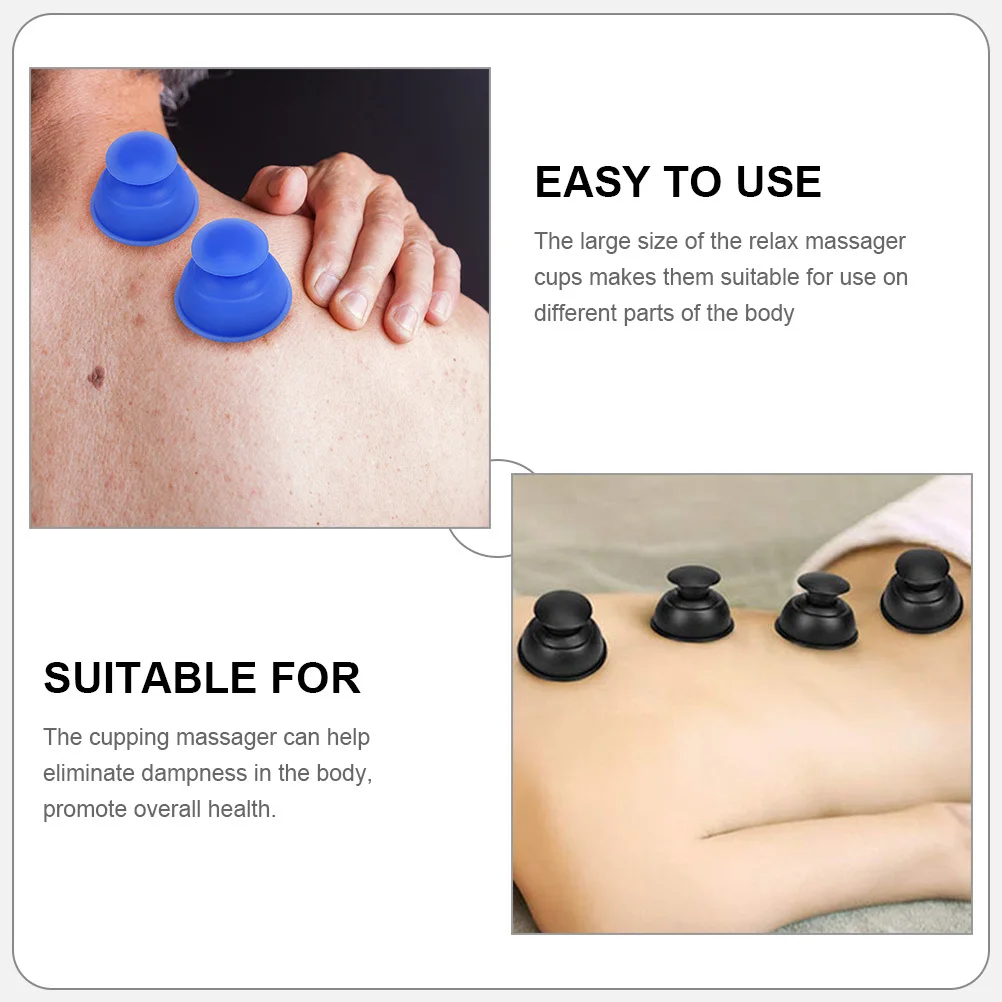 

4Pcs Silicone Cupping Massager Set Body Massage Cupping Vacuum Suction Muscle Relaxation Portable Suction Cup for Cellulite