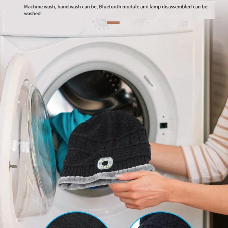 Headset Hat With Scarf Wireless Bluetooth Headphones Outdoor Sports Warm Music LED Light Stereo Earphones, Fine Workmanship