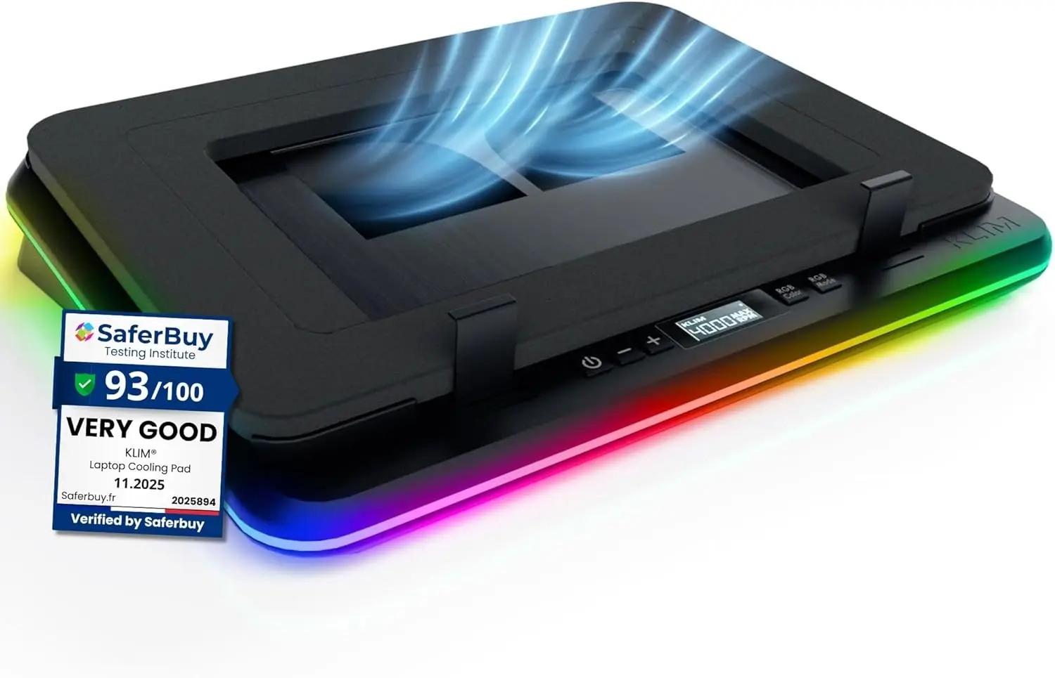 

Gaming Laptop Cooling Pad with 4 Turbo Fans, RGB Lights, USB Ports, Fast Cooling for Up to 17in Laptops