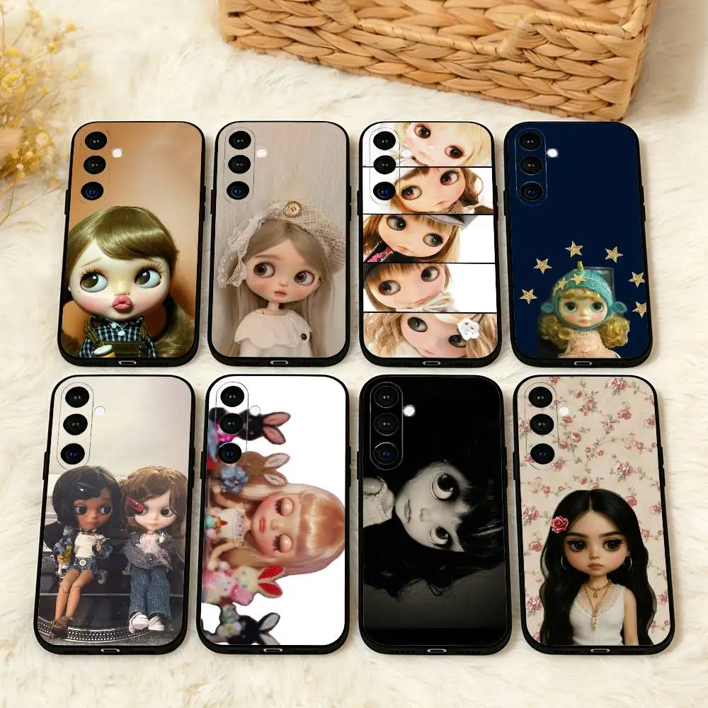 

Cute D-Doll B-BlytheS Phone Case For Samsung A73,72,71,A52,51,40,41,A22,A32,31,A13, Soft Black Shell
