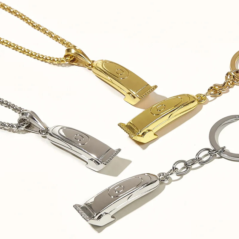 Fashion Styling Accessories Barber Hair Dresser Necklace Hair Clipper Keychain Shaver Pendant Keyring  Jewellery Gift