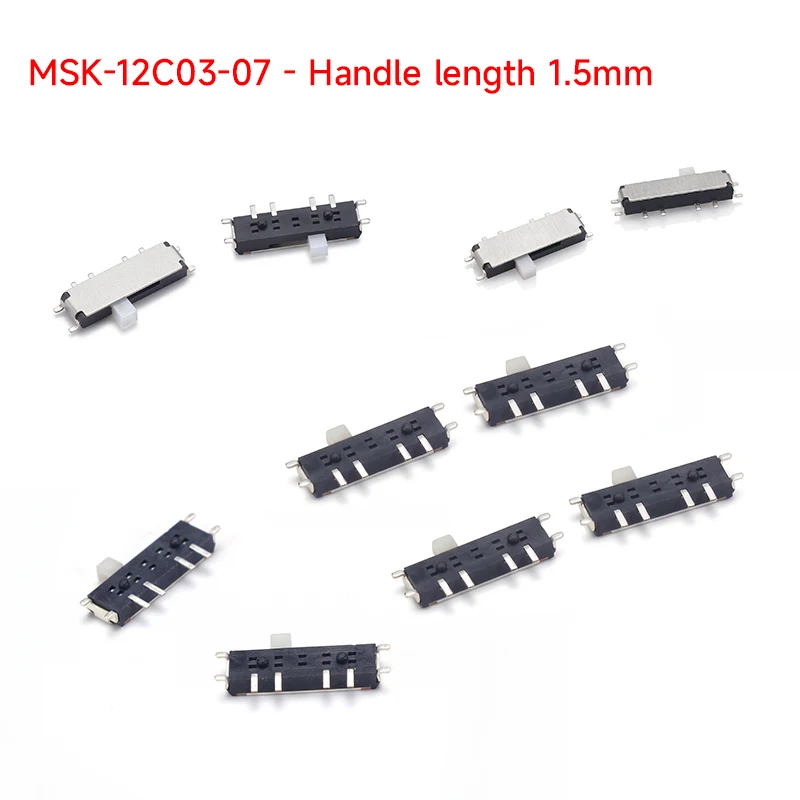 5pcs MSK-12C03-07 1.5mm Long Surface Mount Toggle Switch 8-Pin 3-Position Miniature Slide Switch Electronic Component