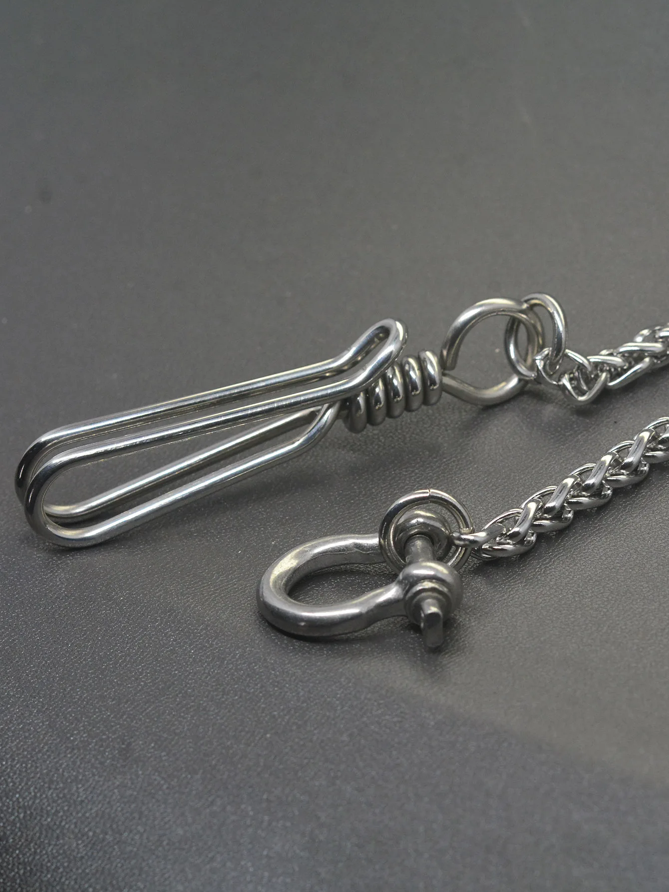 21 ins chunky Hip pop  stainless steel snake chain hand wrapped belt clip hook EDC biker wallet biker keychain gift