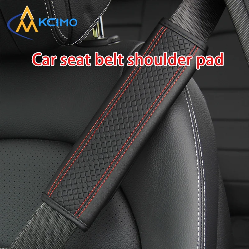 New PU Leather Embossed Car Seat Belt Shoulder Pad – Protective Cover for Safety Belt, Car Interior Accessory