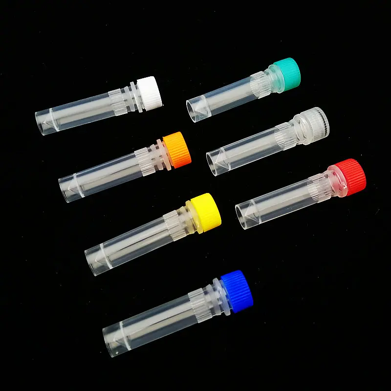 100pcs/lot 1.5ml Plastic Frozen storage tube,Lab freezer tube subpackage vial with silicone gasket