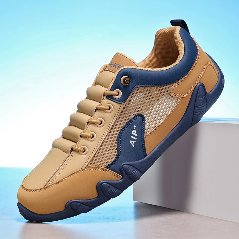 

2025 Men's shoes hollow out breathable loafers casual fashionable sports running shoes outdoor walking training tennis shoes