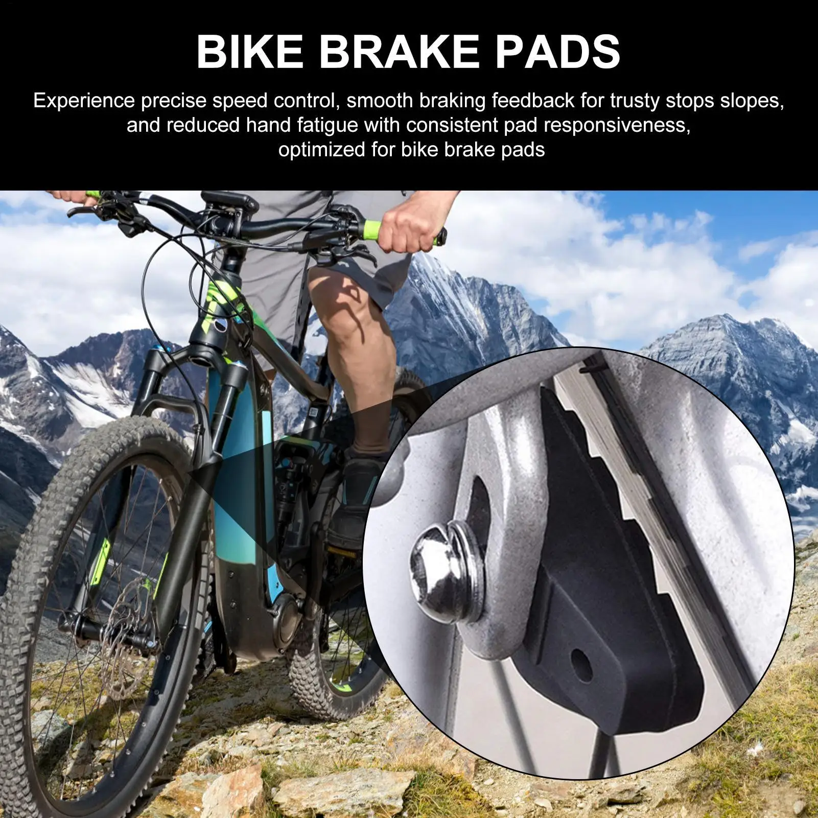 Brake Pads For Bike Bicycle Brake Pads Replacement Stop Parts Accessories With Wrench For Adults Kids Commuting Road Men Riding