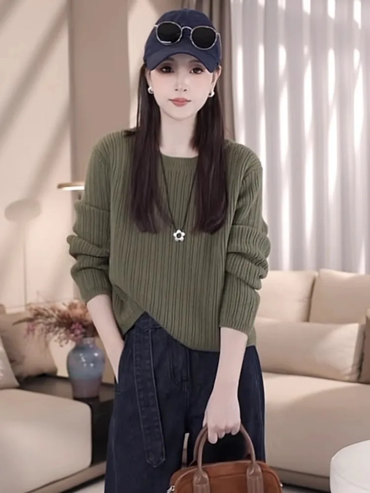 

Свитера, джемперы, пуловеры для женщин, De Gothic, рубашка в рубчик с высоким воротником, базовый слой BF Y2K Lady OL, для похудения, осень