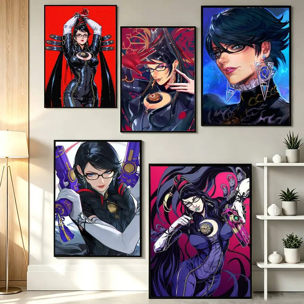 Dark Witch Aesthetic B-Bayonetta Poster HD Self Adhesive Waterproof Wall Art Ideal for Home Office Dorm Gift
