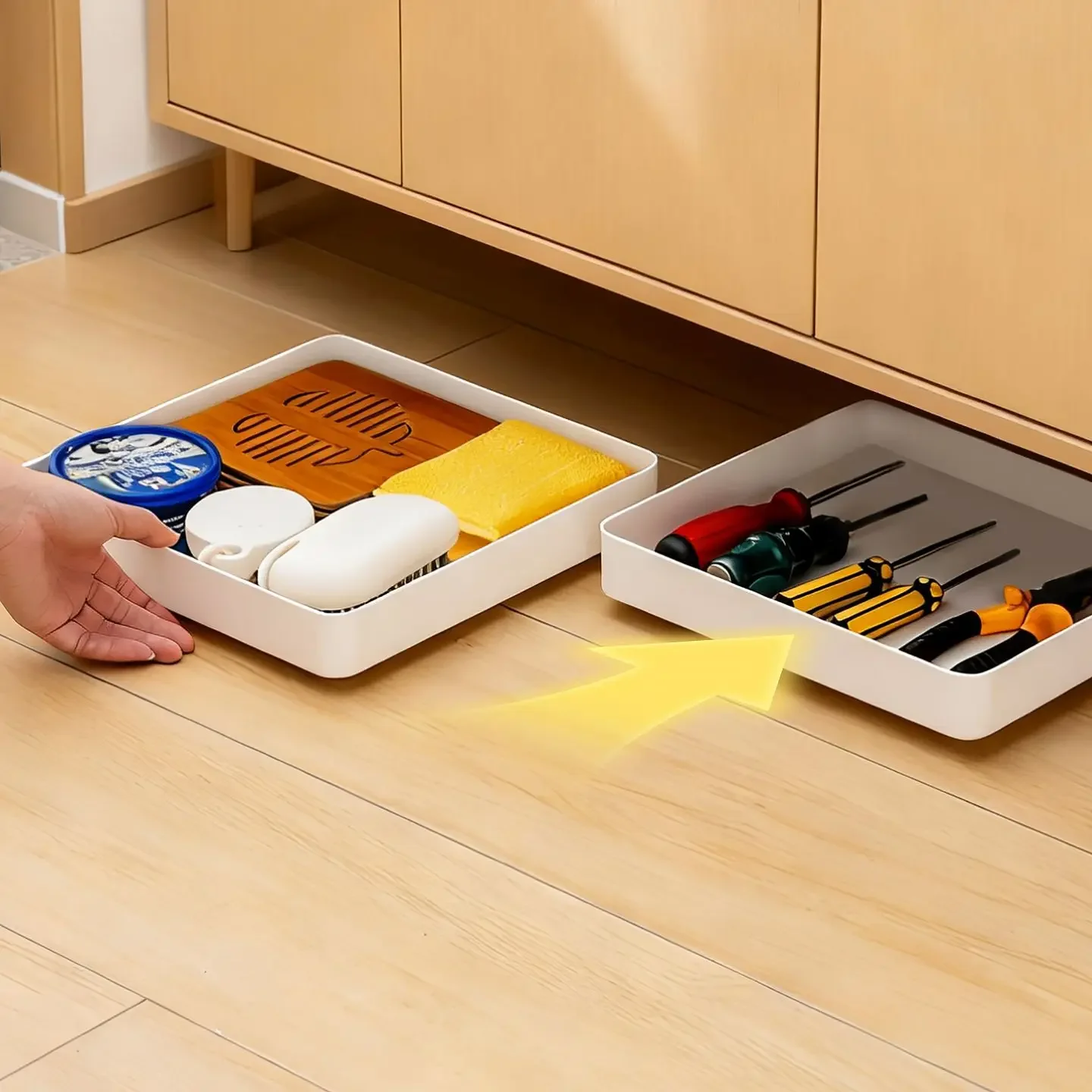 Kitchen Storage Box with Drawers And Wheels Spice Rack Messy Items Cabinet Organizer Stackable Injection Molding Ins Style 5