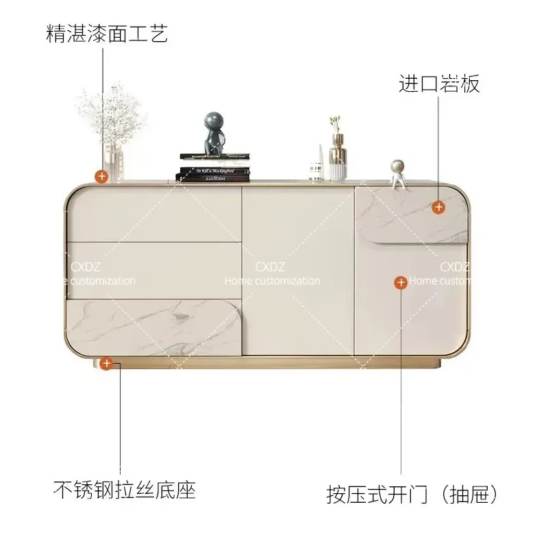 Modern Simple Solid Wood Chest of Drawers Multi-functional Storage Cabinet for Bedroom Living Room Dining Room Entryway