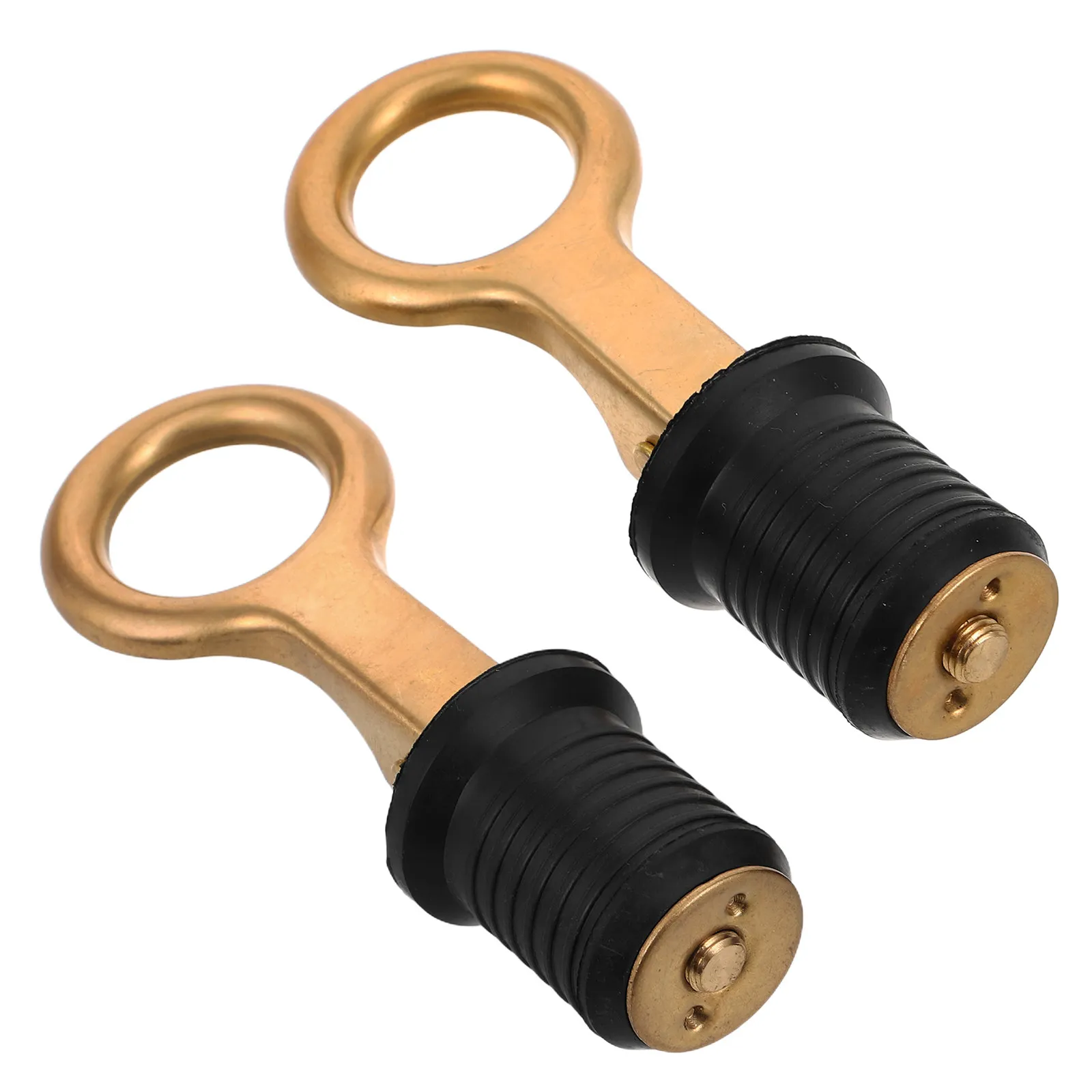 2Pcs 1-Inch Brass Snap Handle Rubber Drain Plug Boat Drain Plugs Marine Grade Corrosion Resistant Self Sealing Boat Hardware