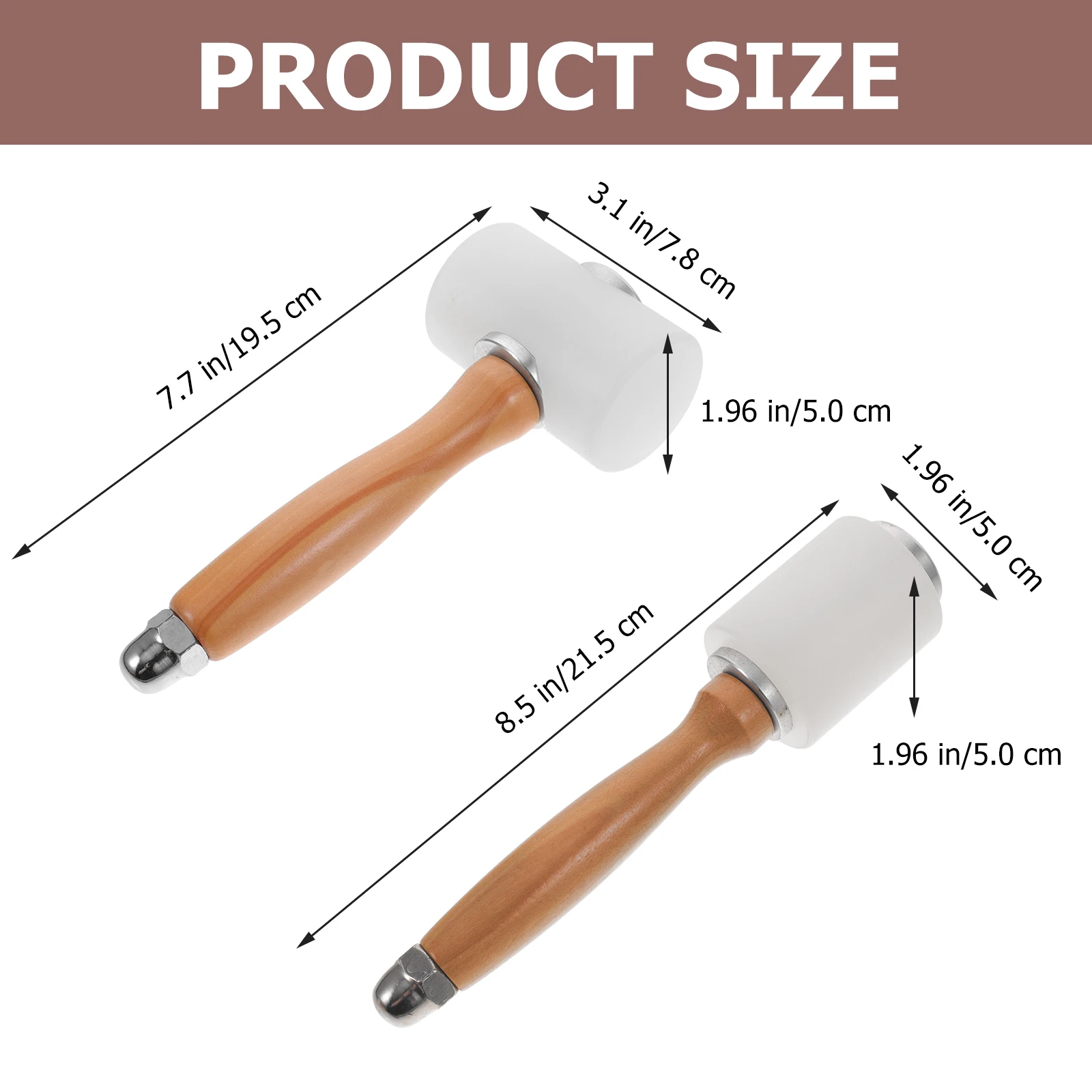 

2pcs Nylon For Carving Tools Woodworking Mallet Sturdy Handle Durable Flexible Hammer Diy Work Furniture