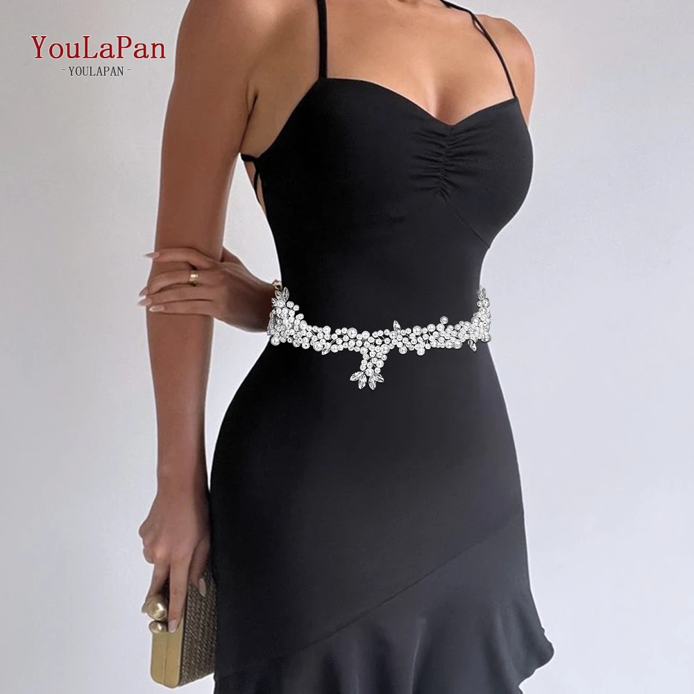 

YouLaPan White Color Artificial Pearl Wedding Dress Belt Bride Banquet Gown Waist Accessories Rhinestone Belt For Women SH186