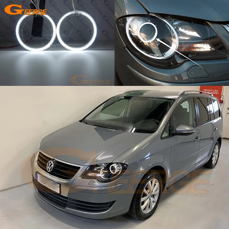 Dla volkswagena VW TOURAN 2007 2008 2009 2010 doskonały Ultra jasny CCFL Angel Eyes zestaw pierścieni Halo akcesoria samochodowe — zdjęcie 3