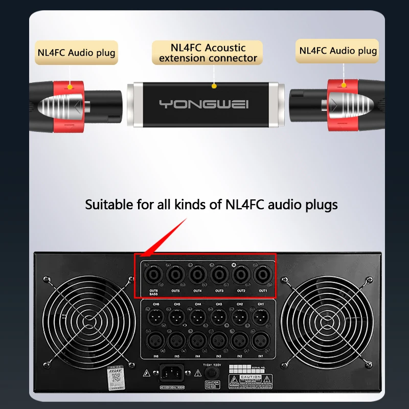 YONGWEI copper gold-plated NL4FC Audio cable Ohm Professional plug RCA 6.35mm F TRS TS to XLR M straight pair connector