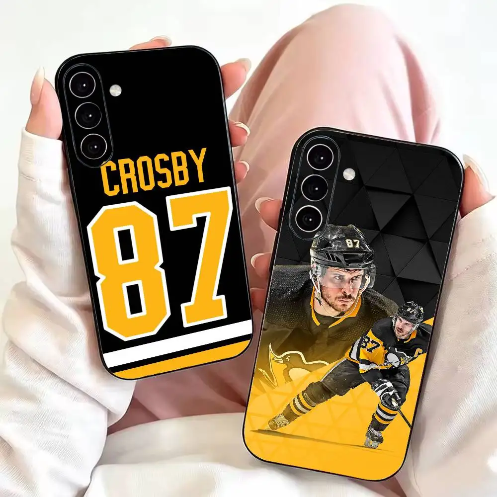 Ice Hockey S-Sidney Crosby Phone Case For Samsung Galaxy A73,A72,A71,A70,A53,A52,A51,Soft Silicone Black Cover