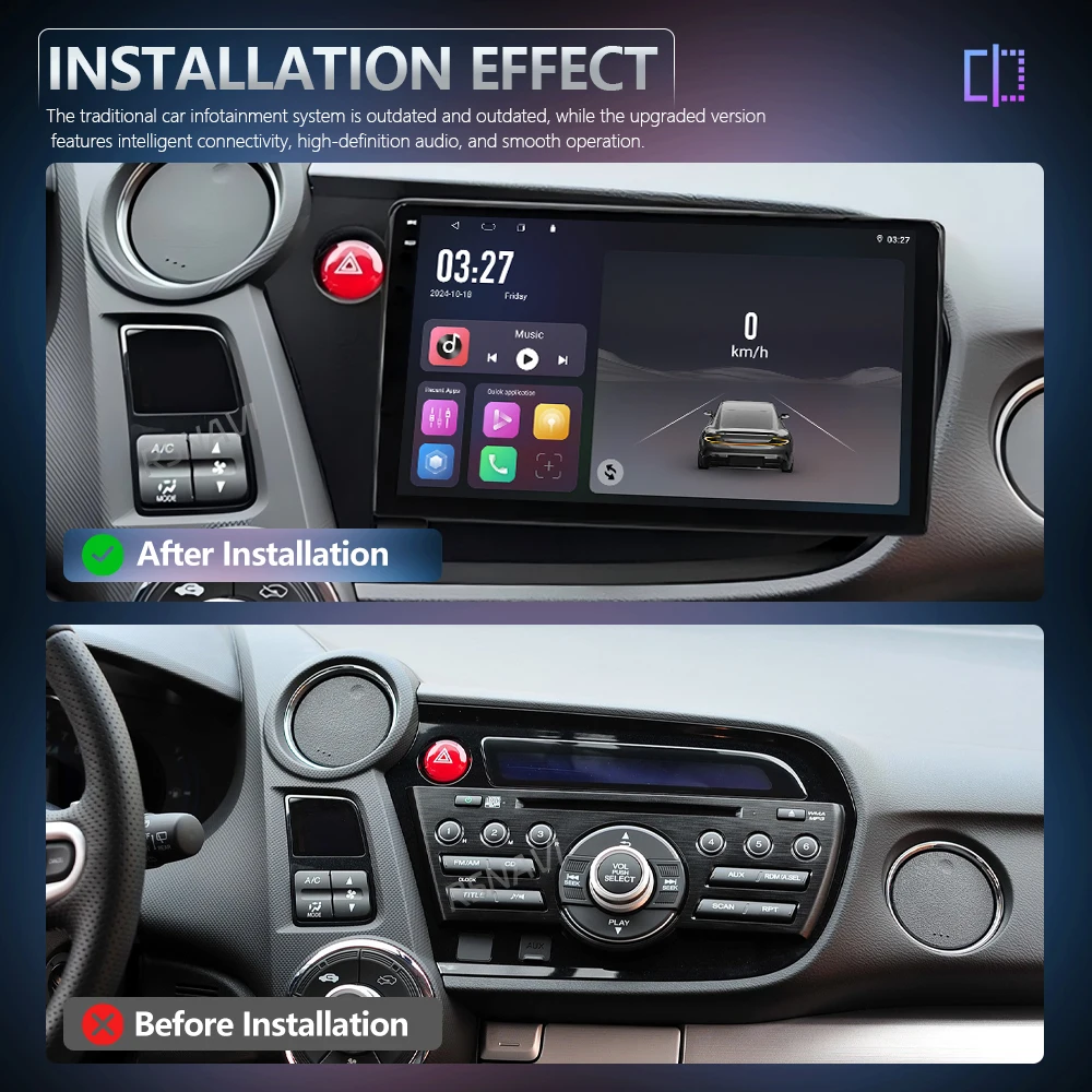 Android 16 Carplay Auto For Honda Insight 2 2009 2010 2011 - 2013 2014 Multimedia Car Radio Player Video Stereo 24-Hour Shipping
