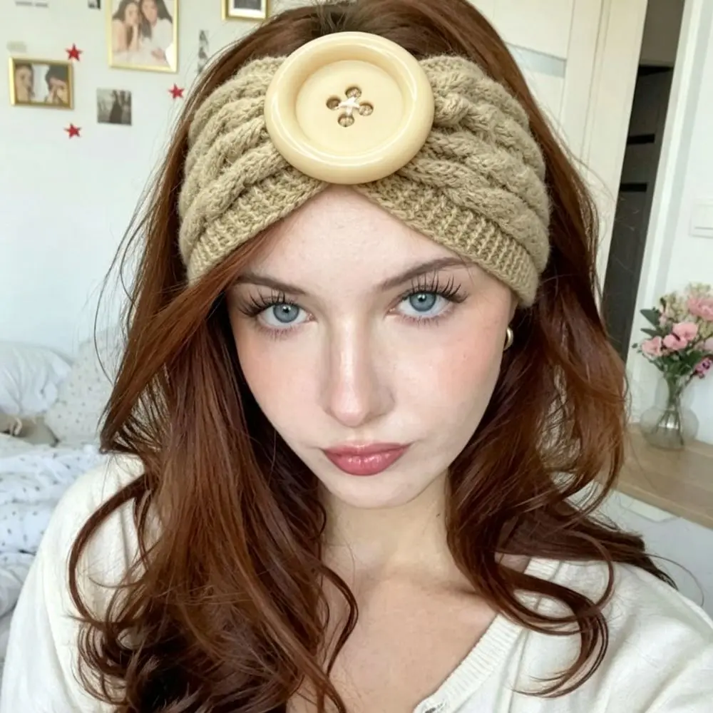 Cable Knit Knitted Headband Twisted Front Knitted Fabric Ear Warmer Headband Wide Band Soft Stretch Turban Headband