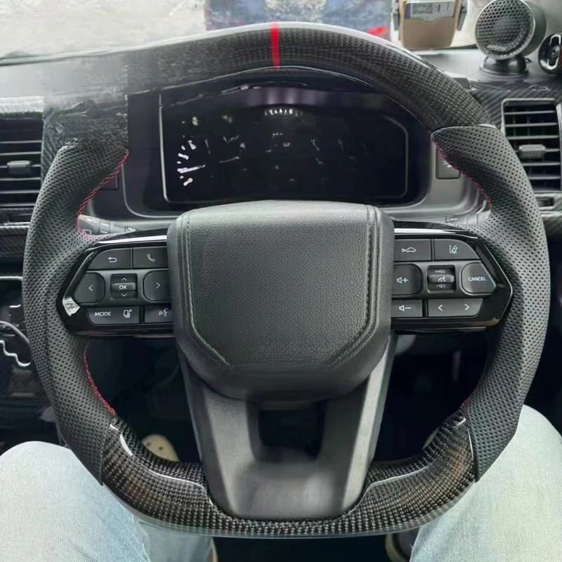 For Toyota steering wheel assembly upgraded to walnut carbon fiber style For Hilux LC, Crown, Prado, and Land Cruiser