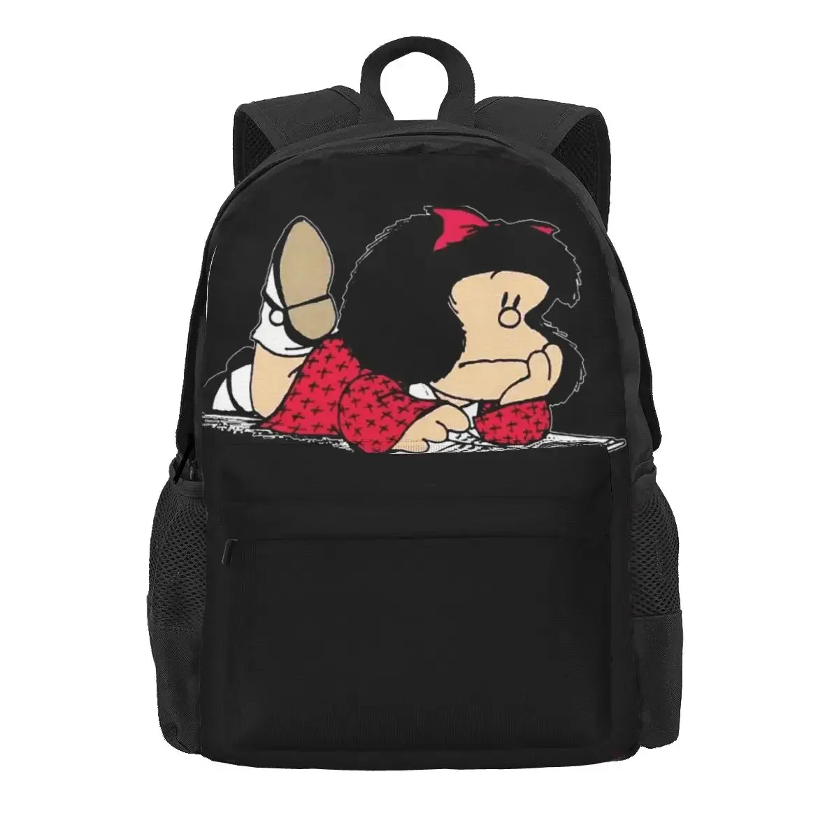 Mafalda Anime Plaid Backpacks Boys Girls Bookbag Students School Bags Cartoon Kids Rucksack Travel Rucksack Shoulder Bag