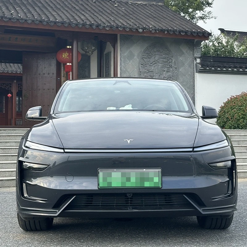

For Tesla 2025 2026 New Model Y Juniper Carbon fiber patten Bright black Wind Deflector Front Bumper Wind Deflector Air Blade