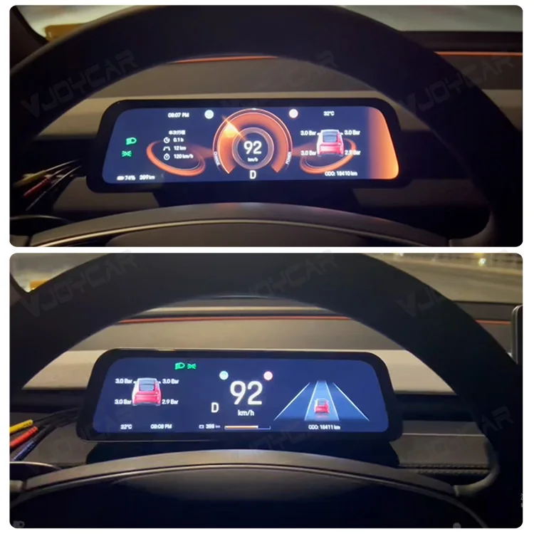 VJOYCAR 9.66 inches Instrument Display for New Model Y Juniper Model YL Dashboard with Air Outlet for Tesla All Model 3 Y