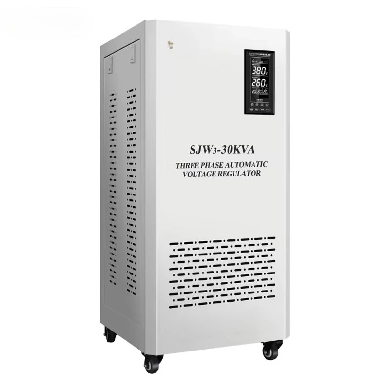 30 kVA 3-Phase Servo Voltage Stabilizer – Input 280–450 V, Output 380 V ±1% for Industrial Machinery