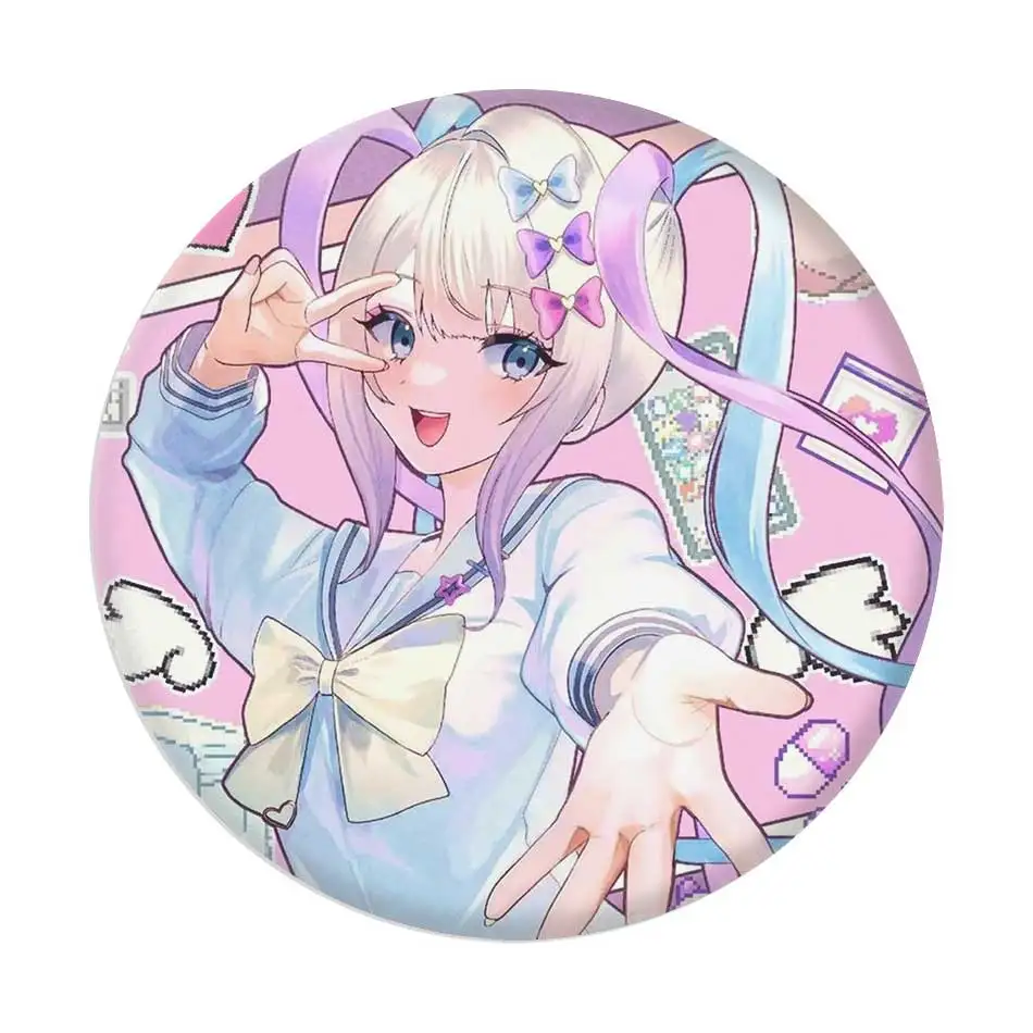 

58mm Round KAngel Anime Badge Exquisite Animation Character Accessories For Bag Decor Desktop Ornament And Holiday Gift Choice