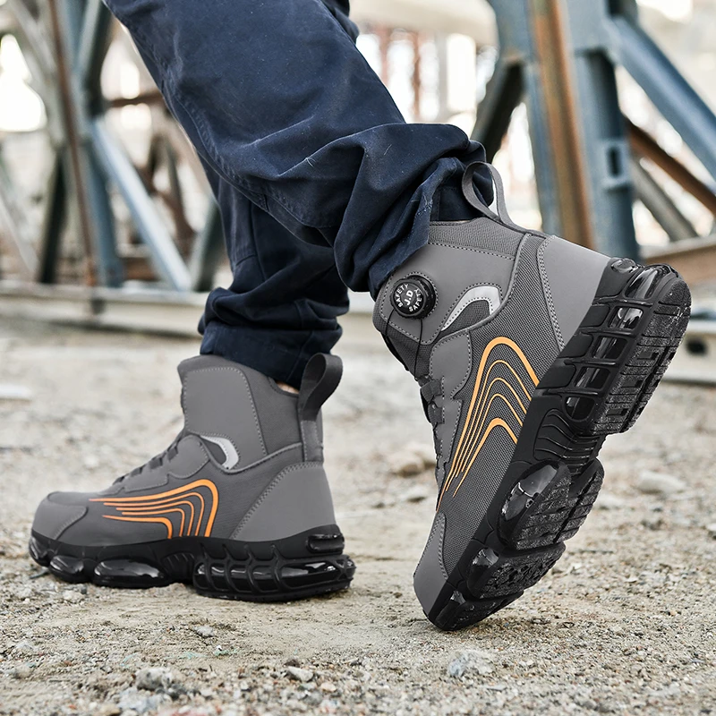 أحذية أمان العمل للرجال مع مشبك دوار مضاد للصدمات ومضاد للثقب أحذية التعدين النسائية الشتوية متوسطة الجودة أحذية وظيفية
