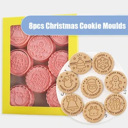 8 Pz/set Formine Per Biscotti Di Natale Timbro Babbo Natale Fiocco di Neve Gingerbread Man Biscotto Goffratore Stampo Capodanno Decorazione Del Partito Strumenti di Cottura