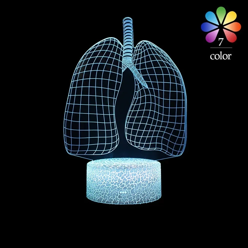 2024 New Brain Heart Organ Series 3D Strange Night Light LED Stereo Lamp Modeling Lamp USB Featured Bedside Table Lamp Hot