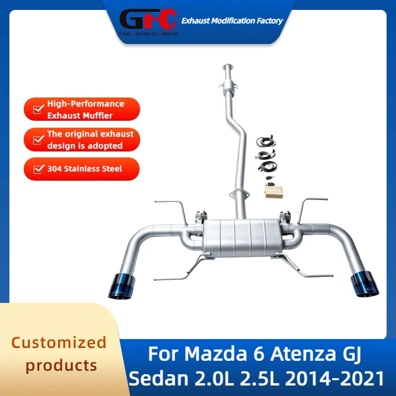 GFC Catback Valvetronic Muffler for Mazda 6 Atenza GJ Sedan 2.0L 2.5L 2014-2021 High-Performance SUS304 Auto Valve Exhaust Pipe