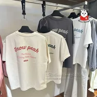 2025 Snow Peak Outdoor T-shirt Men's Cotton Short-sleeved Casual and Comfortable Oversized Japanese Korean Trend Brand Men's Top