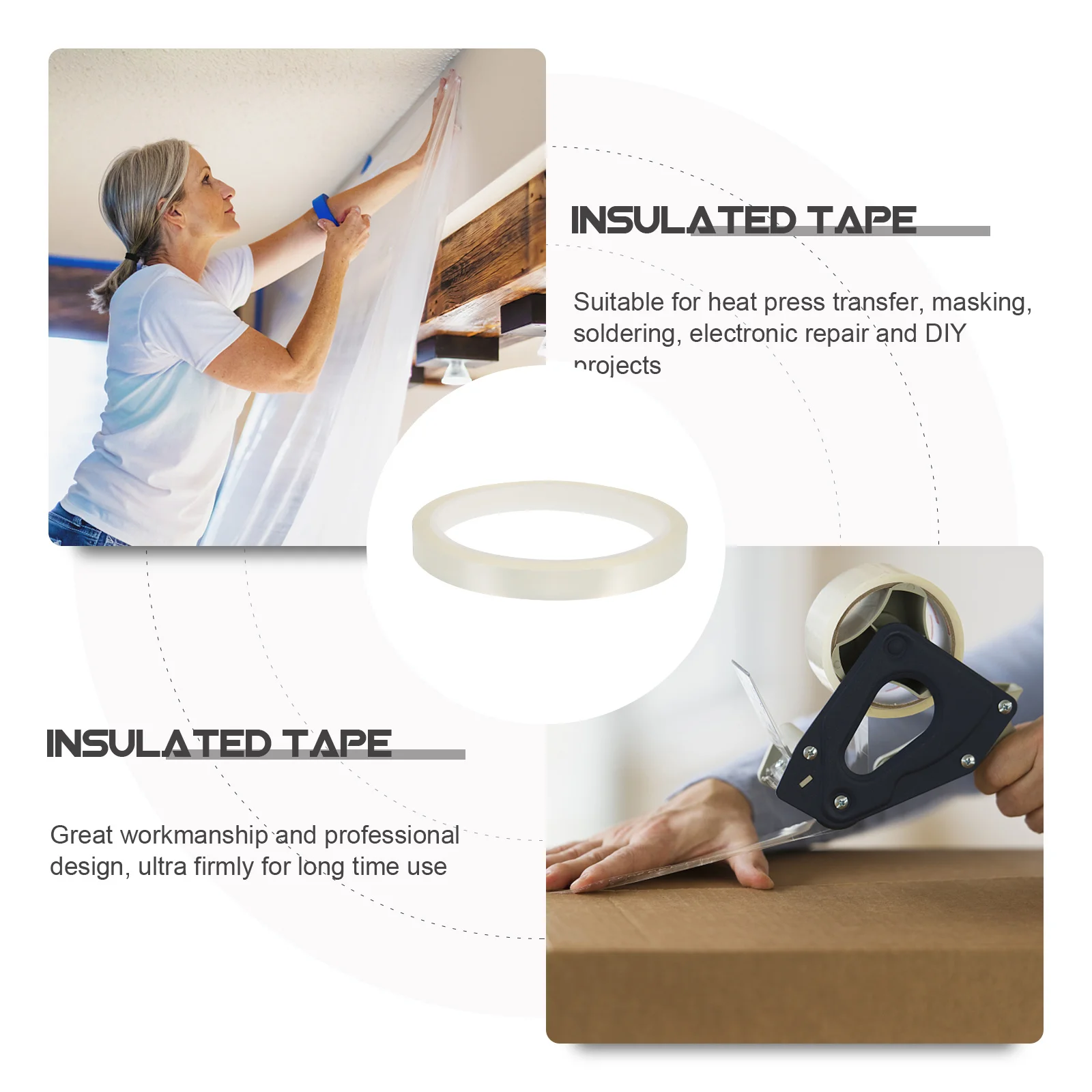 5 Rolls Heat Resistant Tape for Sublimation Electronics High Temperature Insulating Durable Safe Strong Sealing Cable Cladding