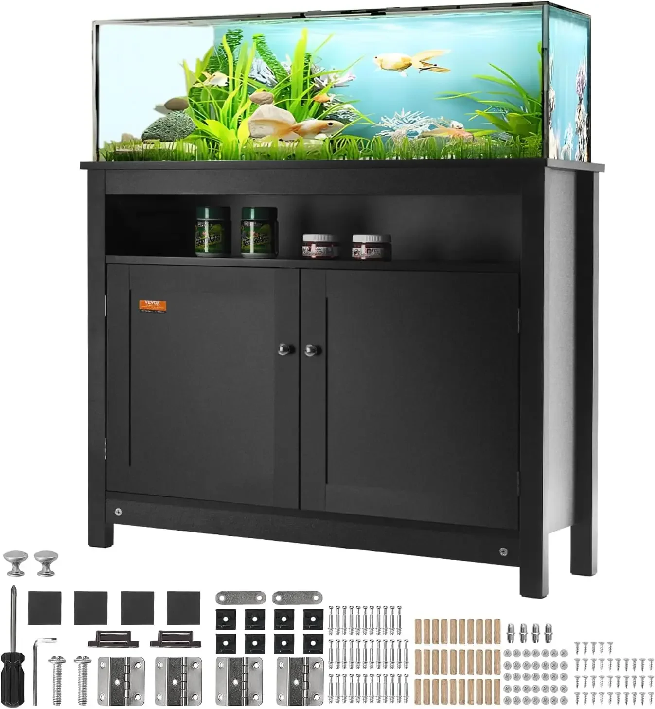 Aquarium Stand, 40 Gallon Fish Tank Stand, 36.5 x 15.7 x 30 in MDF Turtle Tank Stand, 335 lbs Load Capacity