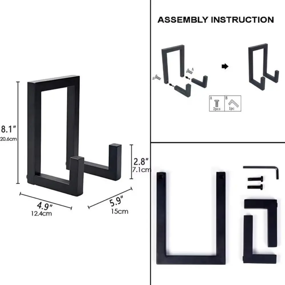 Black Metal Vinyl Record Holder Rust-proof Removable LP Records Storage Shelf Anti-slip Space Saving Album Display Rack Magazine