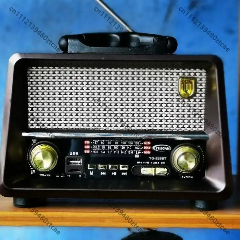 Vintage Full Band FM AM SW Radio For Elderly Bluetooth U Disk Speaker Dual Power Rechargeable & Plug-in