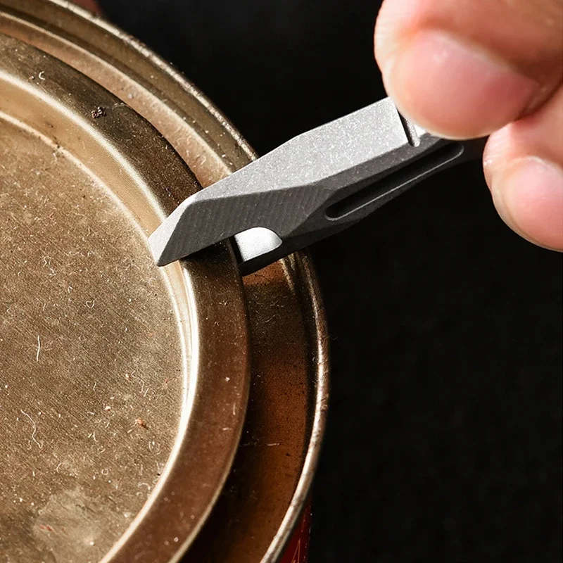 Titanium Alloy EDC Small Portable Crowbar Tool Outdoor Multifunctional Camping Keychain Bottle Opener Tool