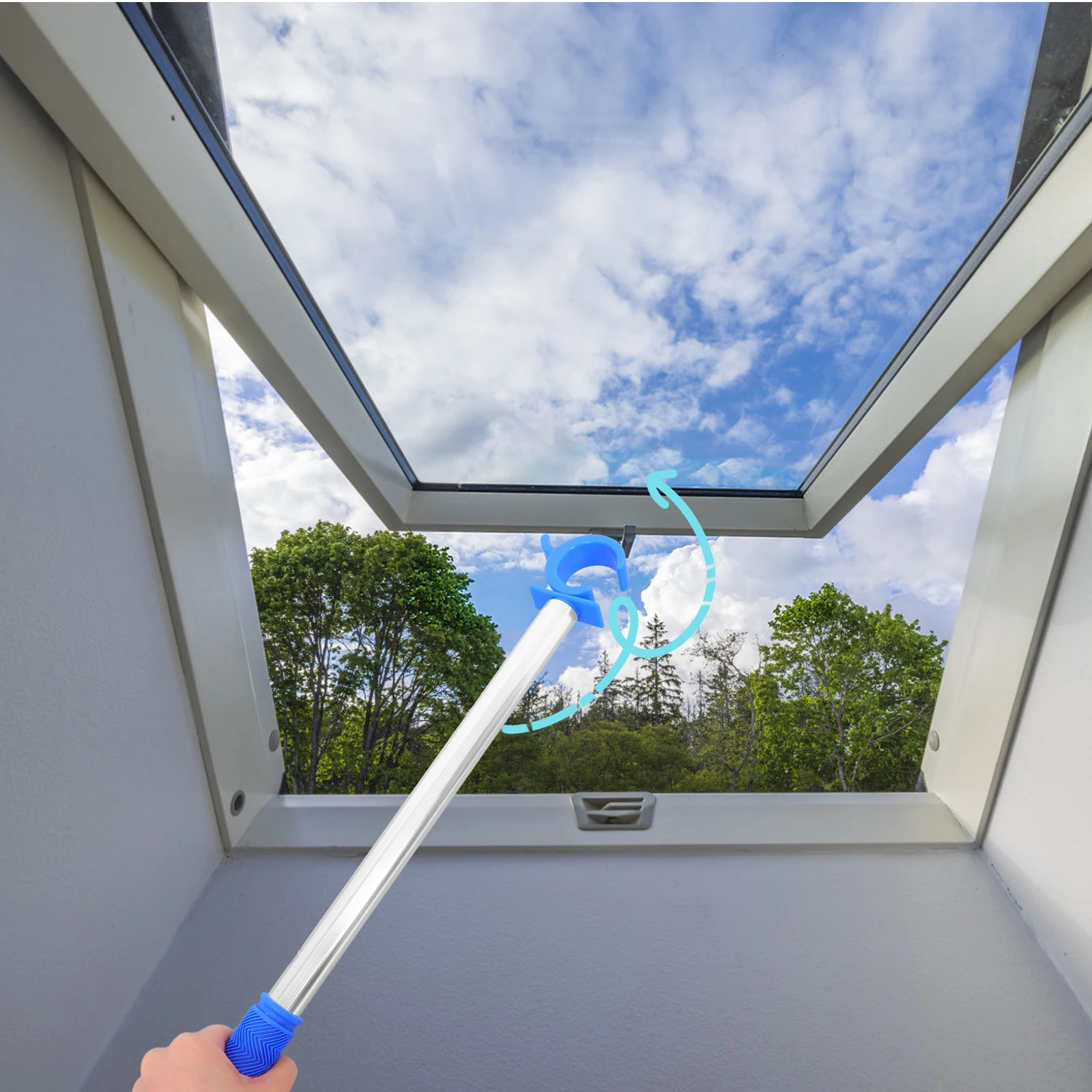 

Awning Open Rod High Windows Blind Opener Tool Versatile Window Opening Stick Blinds Opening Pole Outdoor Use Window Catch Pole