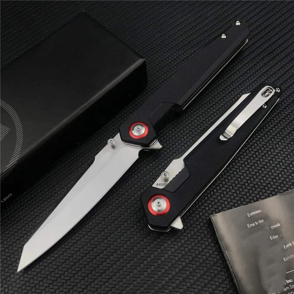 

2024 Bo/k er EDC Folding Knife Black G10 Handles Ourdoor Tactical Utility Cutting Tools for Hunting Camping Self Defense