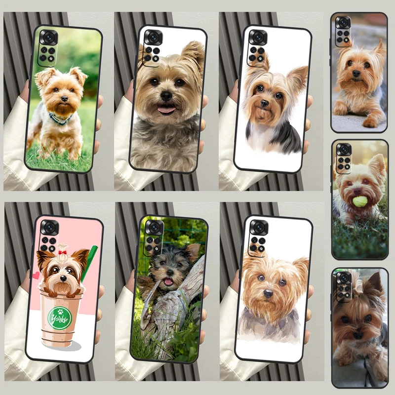 요크셔 테리어 강아지 케이스, 샤오미 레드미 노트 10 프로 노트 11 8 9 12 프로 11S 10S 8T 레드미 10C 12C 9C 9T 커버